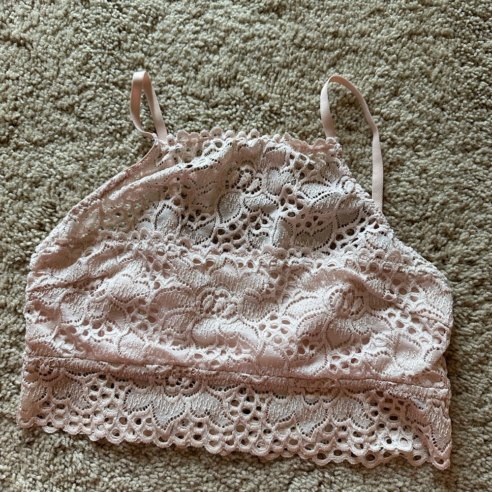 Aerie bralette; lined; Size: S; Blush color: adjustable straps; smoke free home